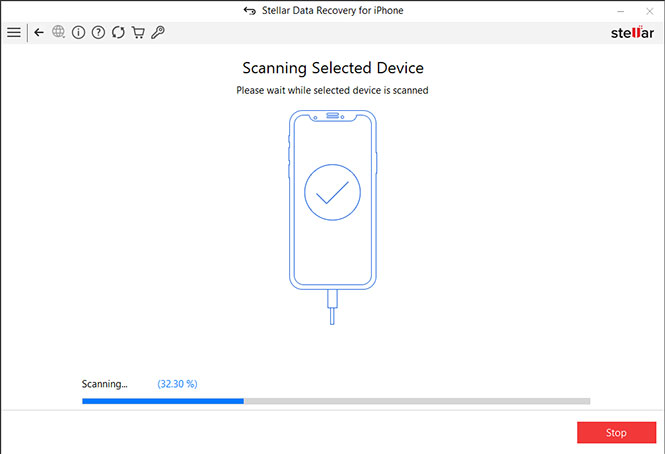 scanning of iPhone is in progress