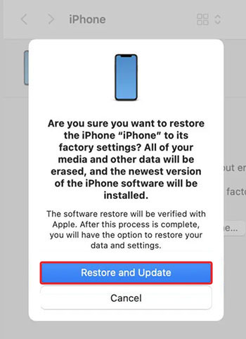 click Restore and Update