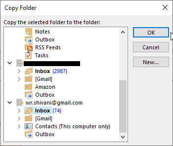 choose email folder