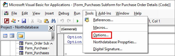 Go To Tools To Select Options