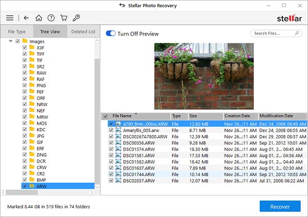 preview recoverable videos
