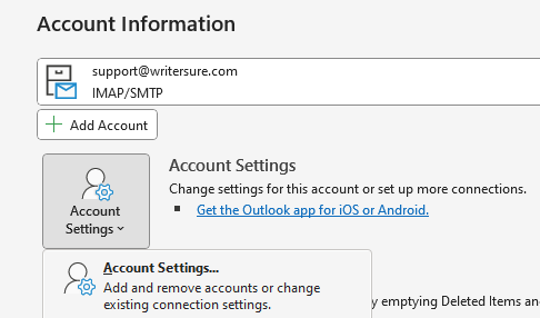 Click on file tab, select account settings, and then account setting