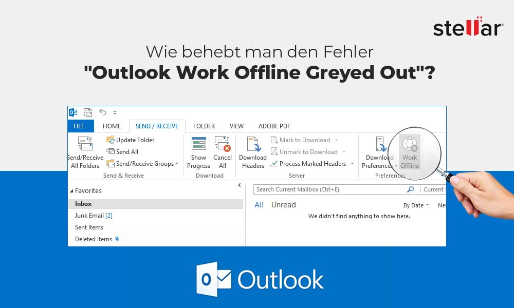 Outlook Work Offline ausgegraut