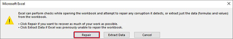 Click On Repair Option