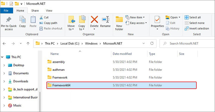 follow-Windows-Microsoft.NET-Framework-folder-path