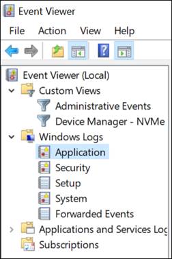 Checking applications in window logs