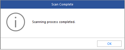 Scanning completed with tool