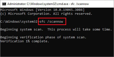 perform sfc scan to eliminate any reason causing wudfhost.exe high cpu error