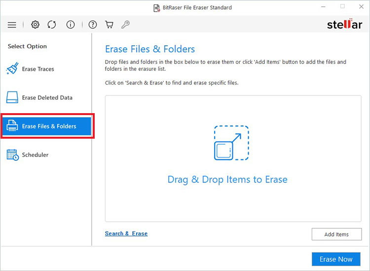 launch bitraser file eraser to erase data from your laptop