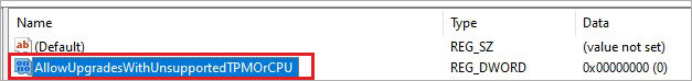 The allowupgradeswithunsupportedtpmorcpu registry in registry editor is used for installing windows 11