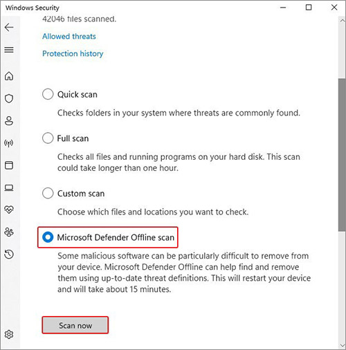 Microsoft Defender Offline Scan