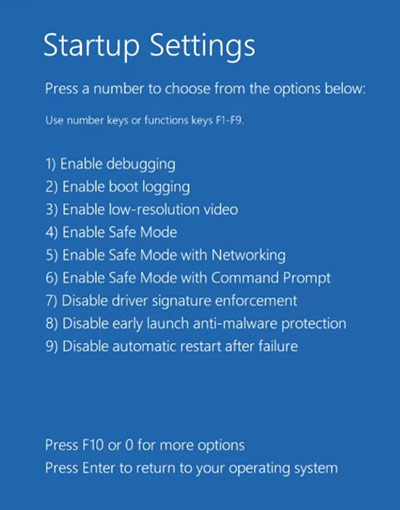 choose the desired startup setting option to start with fixing the issue causing the your pc did not start correctly error
