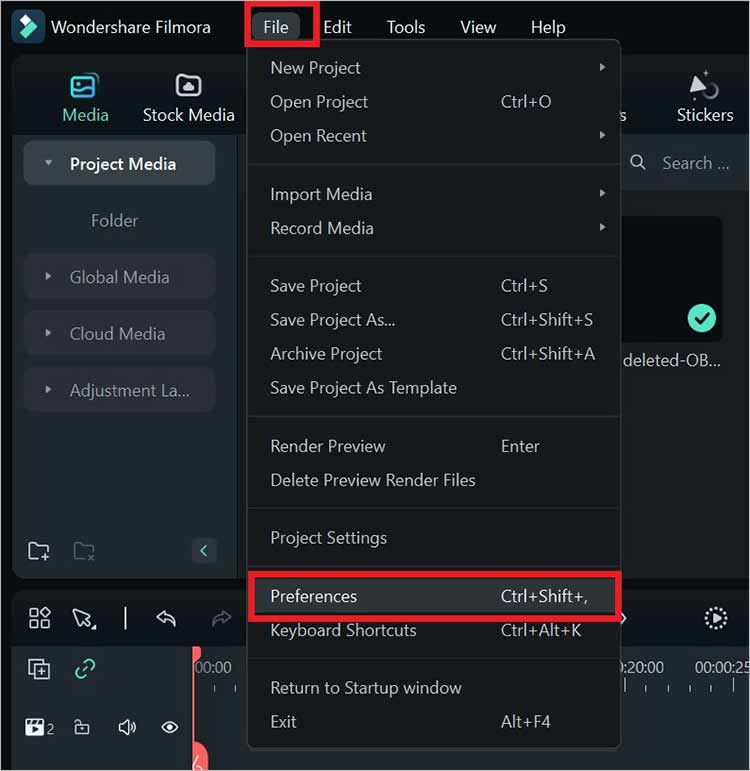 1- Activate GPU Acceleration to fix video lag after Filmora export