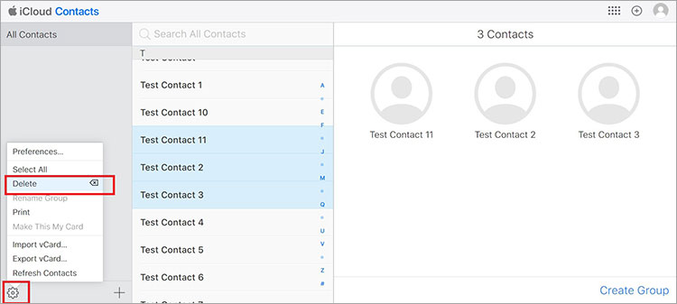 delete multiple contacts on iPhone -3