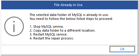 file already in use