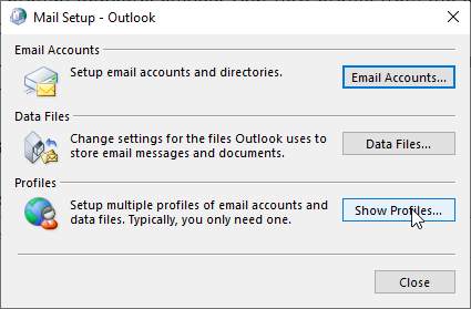 Click on "Show Profiles" to add a new profile.
