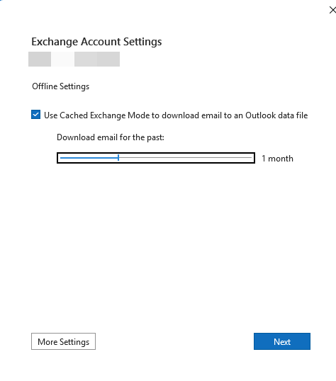 Select your Exchange/M365 account
