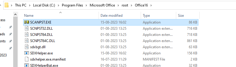 2.Navigate to the MS Office installation directory.