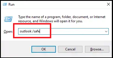 •Press Windows + R, type Outlook.exe /safe, and click OK to start Outlook in safe mode.