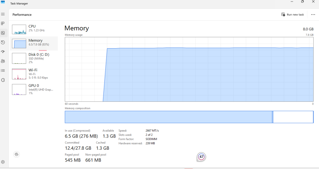 Select the Performance tab