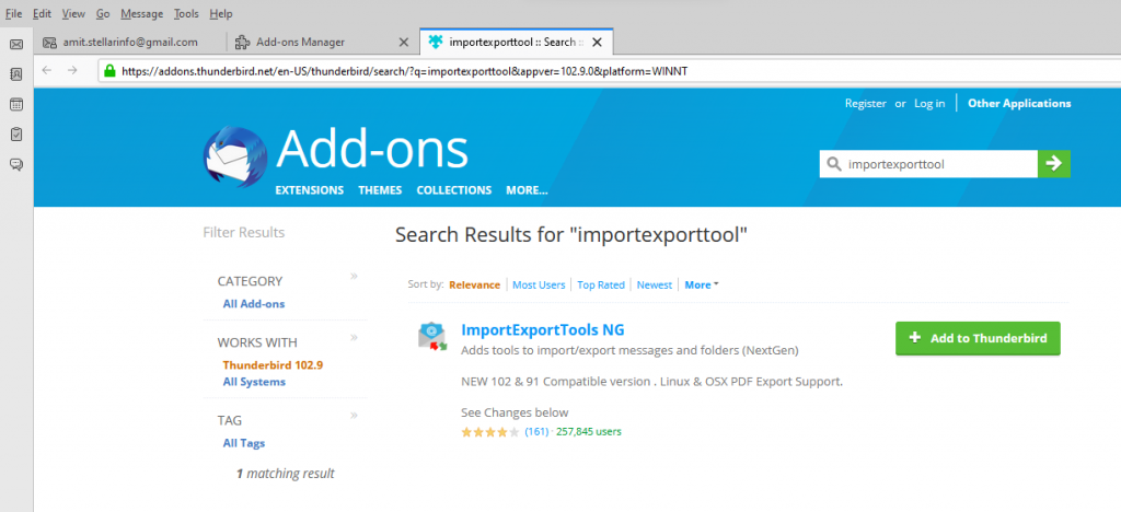 add-ons Thunderbird ImportExportTools NG