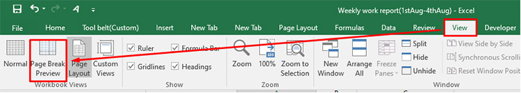 enable freeze panes in excel page break  preview tab

