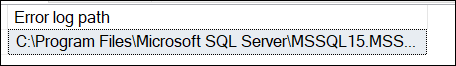 Output of SERVERPROPERTY function displaying the log path.