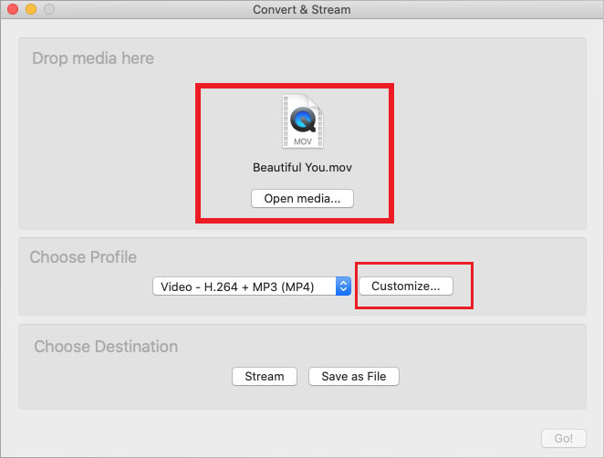 Click Customize next to Profile