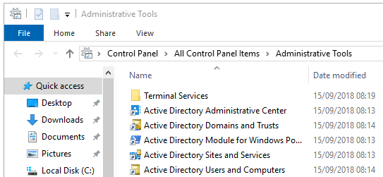 open the Active Directory Users & Computers from the Administrative Tools