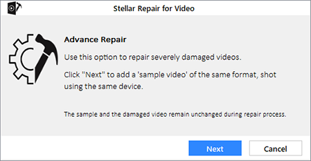 click Next in Advance Repair window