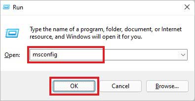 type mscongif in run dialog box