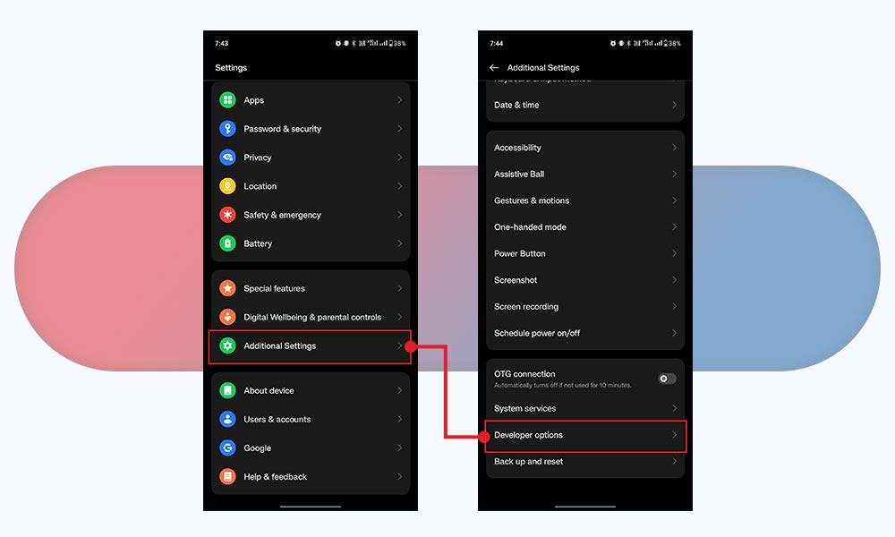 Go to Settings > Additional Settings > developer Option in OnePlus to enable USB debugging