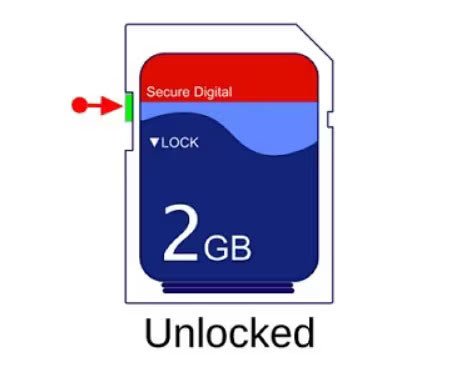 2 unlock write protected sd card physically