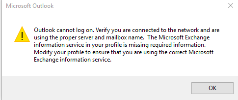 Microsoft Outlook not syncing with Exchange Server Issue