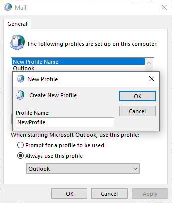 New Profile Outlook