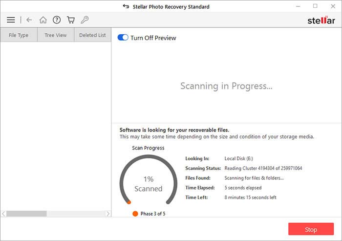 how to get pictures off an old hard drive -2- scanning in progress