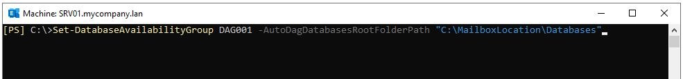 To change the root path for the database