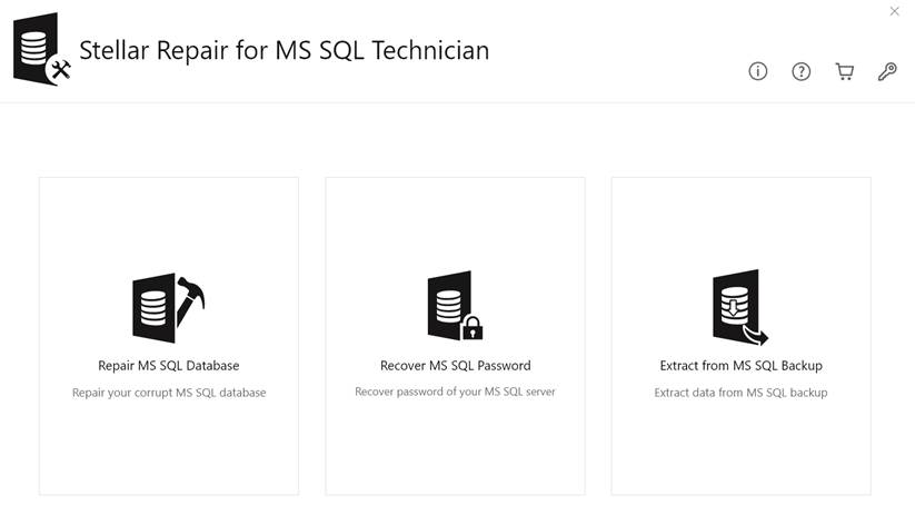 Extract from MS SQL Backup option from Stellar Repair for MSSQL Technician Interface