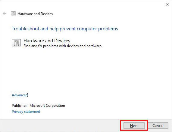 use the hardware troubleshooter to fix the issue showing the hardware problems were detected error message