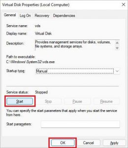 [Fixed] Disk Management Could Not Start Virtual Disk Service Error