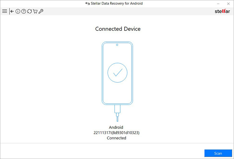 Stellar Data Recovery for Android -  connected Device
