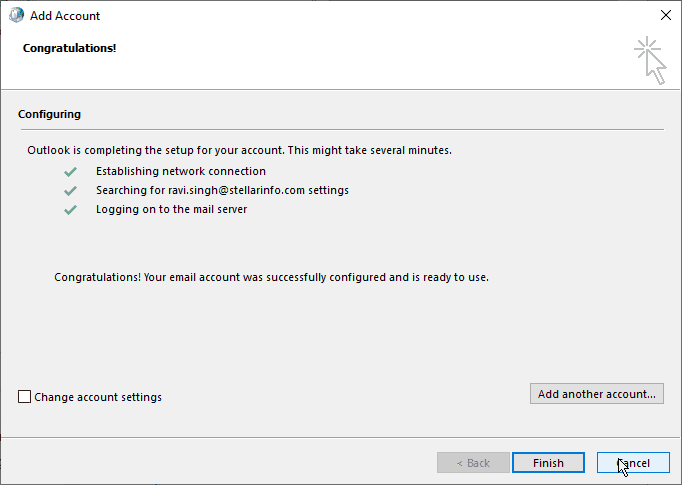 click Next > Finish to finish the process.