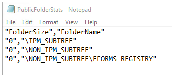 Export PublicFolderStatistics.ps1 script exported file