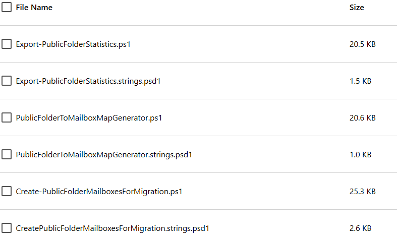 Public Folders Migration Scripts web page
