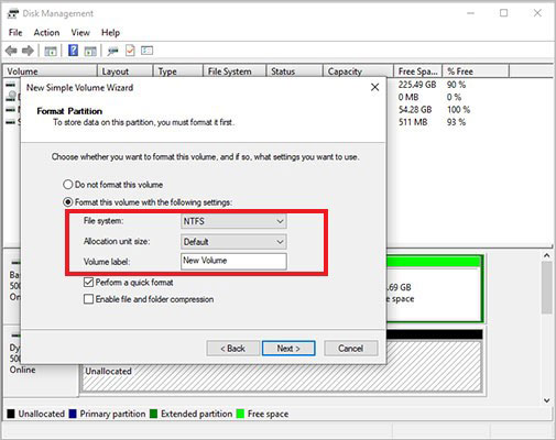 Follow the on-screen in Disk Management