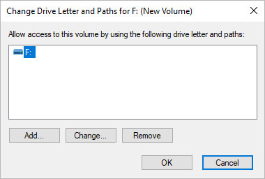 Select Change in Disk Management