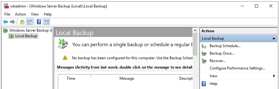 click on Backup Schedule