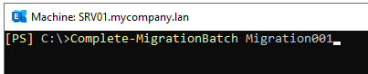 complete the migration batch using the Complete MigrationBatch command