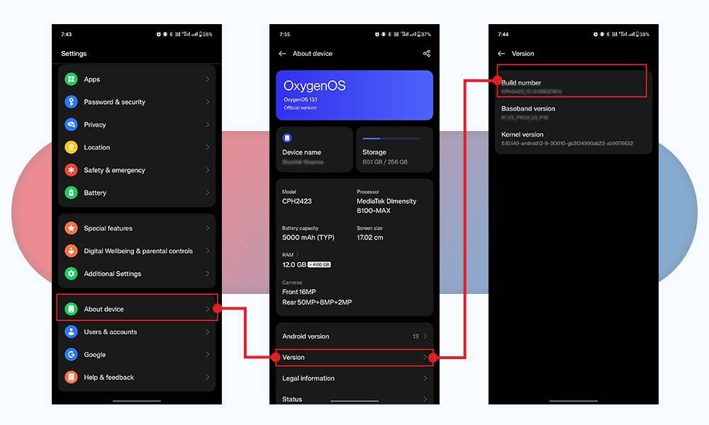 enable developer option in OnePlus phone