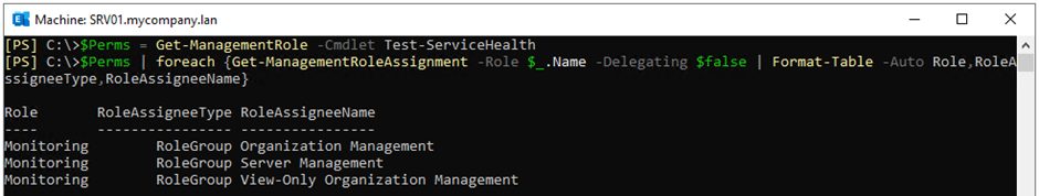 run Get-ManagementRoleAssignment -Role the following command to get the details of the roles needed to run the specified cmdlet